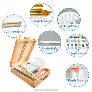 Fournitures d'art, <span class=keywords><strong>chevalet</strong></span> en bois de hêtre, boîte, ensemble de peinture acrylique, ensemble de peinture pour artistes adultes et enfants - Product Image 2