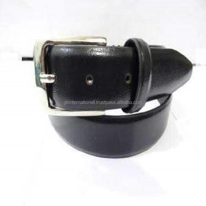 High quality durable <b>men's</b> fashion <b>leather</b> casual <b>belt</b> in black genuine cow <b>leather</b> solid nickel brass pin buckle custom sizes - Product Image 1