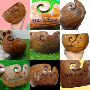 Cuenco de hilo de palisandro personalizado, organizador de ganchillo y tejido a mano, cuenco de hilo, regalo de Navidad funcional - Product Image 5
