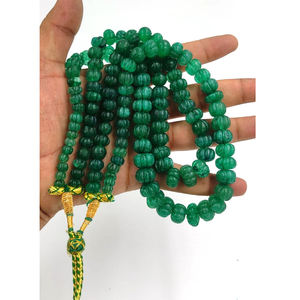 Collier de perles de citrouille d'émeraude colorée de Styles bohème, fait à la main, perles de beryl personnalisées, bijoux pour femmes et filles - Product Image 2