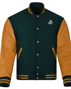 Chaquetas Varsity para Hombre, Chaquetas de Aviador de Béisbol de Primavera, Bordadas, con Mangas de Cuero PU, Chaqueta Bomber de Otoño para Mujer, 100% Algodón - Product Image 4