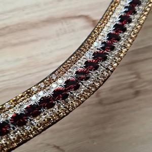 แถบคิ้วหนังม้าแบบมีคริสตัล5แถวทำจากพลอยเทียมวิบวับ - Product Image 5