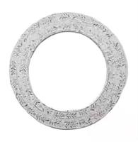 Cadre de miroir moderne de qualité supérieure en forme de cercle argenté avec incrustation d'os, écologique, taille personnalisable pour décoration murale