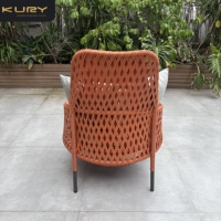 Ensemble de mobilier d'extérieur professionnel en aluminium et corde, chaise de balcon étanche en métal, table et chaises de jardin pour hôtel