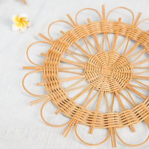Handbraided Woven <b>Wicker</b> Plate Chargers for Wedding Party Event Wholesale Brown Rattan Plate Chargers - Product Image 4