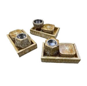 Quemador Bakhoor con bandeja elegante calidad Acacia quemador de madera restaurante decorativo a granel - Product Image 6