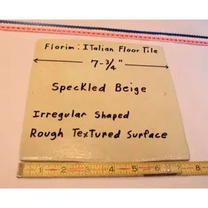 1 azulejo de pared de piso de cerámica * Beige moteado * textura rugosa 7-3/4 \ "cerámica italiana para Interior para dormitorios Función de ladrillo refractario - Product Image 1
