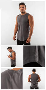 Vente en gros de débardeur d'entraînement pour hommes débardeurs de gymnastique d'été en coton uni de nouveaux maillots de musculation et de fitness débardeurs pour hommes - Product Image 3