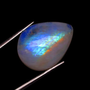 Piedra preciosa cabujón de piedra lunar arcoíris genuina-piedra lunar arcoíris de pera llamativa múltiple-piedra pulida Lisa a precio mayorista - Product Image 2