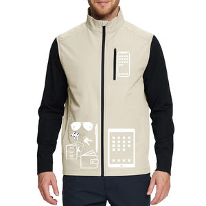 Respirant Logo Personnalisé Golf Sport Sans Manches Fermeture Éclair Étanche Utilitaire Softshell Gilets Gilet Veste pour Hommes - Product Image 3