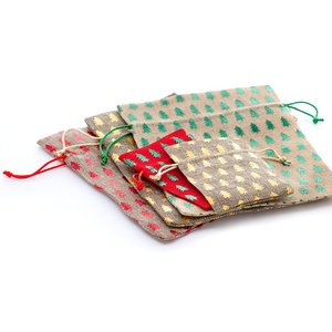 Metallic Christmas Tree Fabric Bag for Party Favors - Product Image 2