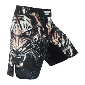 <b>Top</b> Quality Custom Made Blank Plain <b>Red</b> & <b>Black</b> Color MMA Shorts Training Grappling Fighting Wear Shorts - Product Image 5