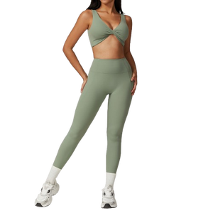 Meilleure qualité sur mesure ensemble de Yoga pour femmes motif imprimé solide vêtements de Fitness fermeture à la taille élastique grande taille robuste respirant - Product Image 1