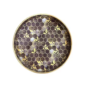 Juego de tres bandejas de madera para servir en el hotel con la mejor decoración del hogar, diseño estándar con calcomanía impresa, acabado de comida, uso de hospitalidad en el hogar - Product Image 3