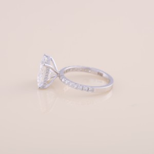 แหวนเพชรทรงปรินเซสคัทที่ได้รับการรับรองจาก IGI สำหรับงานหมั้น/งานแต่งงาน พร้อมวงแหวนประดับเพชรแบบ Pavé ทำจากทองคำขาว/ทองคำชมพู และทองคำเหลือง 14K - Product Image 3