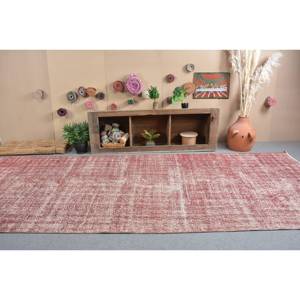 Traditional Red Vintage Turkish <b>Rug</b> 5.4 X 14.1ft <b>Boho</b> Large Area 10mm Wool Latex Rectangle Patchwork for Hallway for Room Decor - Product Image 3