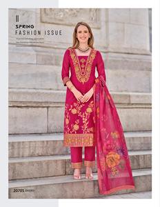 Elegance Dressing Fancy Dress Banarasi Jacquard Spun Silk Kurti Pant & Dupatta With Pure Hand Work World Wide Exporter for Sale - Product Image 3