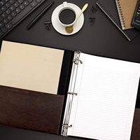 Penata Binder 3 cincin antik profesional, cincin bulat 1 inci ukuran lembaran 8.5 inci X 11 inci 2 saku dalam 1.6 "tulang belakang notebook