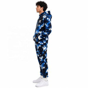 Ensemble de survêtement camouflage à capuche pour hommes, coupe oversize, imprimé par sublimation, en molleton de coton, avec pantalon de jogging, vente en gros, ODM OEM - Product Image 4