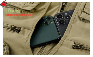 Conceptions personnalisées Gilet d'extérieur Offres Spéciales le plus récent Gilet de photographie de pêche en coton et en polyester à poches multiples pour hommes - Product Image 5