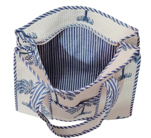 summer fashion cotton tote bag designer hand block print <b>quilted</b> shoulder Travel bag with zipper closure large size for kadies - Product Image 1