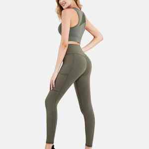 Conjunto de ropa de yoga personalizada para entrenamientos diarios que proporciona soporte, transpirabilidad y un ajuste moderno y activo. - Product Image 6