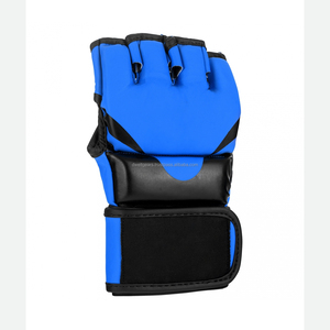 Gants de boxe MMA en cuir avec logo personnalisé, respirants, légers, antidérapants, demi-doigts, entraînement professionnel, sparring, fermeture auto-agrippante - Product Image 1