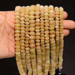 Cuentas de zafiro, cuentas lisas con forma de Rondelle de zafiro amarillo, cuentas de piedras preciosas de zafiro amarillo, cuentas de zafiro para la fabricación de joyas - Product Image 2