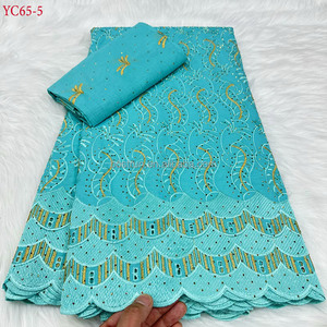 YC65 africain coton dentelle tissu cristal <span class=keywords><strong>coupon</strong></span> Sénégal dentelle brodée en tissu de mariage africain - Product Image 1