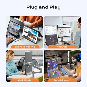 Moniteur portable double/triple pliable 15,6 pouces 60Hz 1080P avec écran LCD, support USB Type-C et VESA pour ordinateur portable et gaming – Fabrication OEM/ODM - Product Image 3