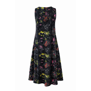 เดรสผ้าฝ้ายพิมพ์ลายดอกไม้สีสันสดใส ทรงเอ ไร้แขน ระบายอากาศได้ดี ความยาวปานกลาง ไซส์ XS ตัดเย็บแบบเว้าไหล่ ดีไซน์หรูหรา สไตล์ลำลองสำหรับฤดูร้อน - Product Image 3