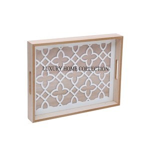 Plateaux de service en bois de luxe avec bords sophistiqués et artisanat raffiné pour les occasions formelles - Product Image 6