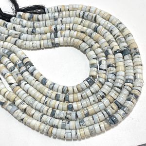 Dendrite Opal Smooth Tire Shape Beads, 7-7.5MM Natural Gemstone Plain Tire Beads, Wholesale Beading Supplies - Product Image 4