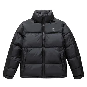 블랙 퍼 재킷 추운 날씨 겨울 버블 퍼 코트 재킷 남성용 고품질 퍼 다운 재킷