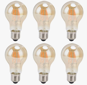 Ampoule LED vintage dorée, ampoule LED à filament E14 avec boîtier transparent, 4W/6W, lumière chaude 2700K, culot fin - Product Image 1