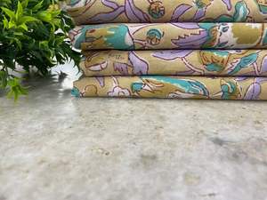 Voile fait à la main imprimé fleuri Nomex coton tissu pour filles coureurs tricotés et blocs imprimés pour robes d'enfants style indien - Product Image 6