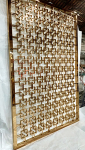 El panel divisor de pared de partición de habitación dorada con patrón 3D de acero inoxidable más popular - Product Image 5