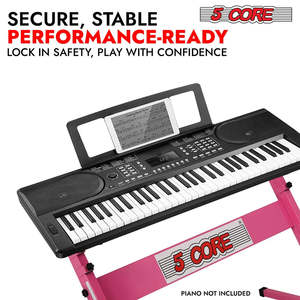 Soporte de Teclado de 5 Niveles Ajustable, Estilo Z, Metálico, para Piano Eléctrico, Capacidad de 330 lb, Plegable - Product Image 6
