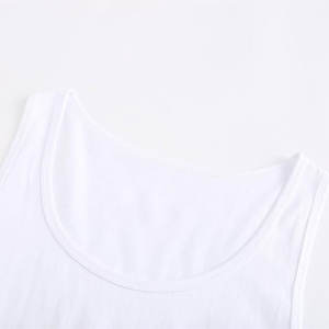 Camiseta sin mangas de entrenamiento para hombre, camiseta interior de algodón transpirable para Fitness con puños sin mangas, camisetas con tirantes para gimnasio, tejido de punto - Product Image 5