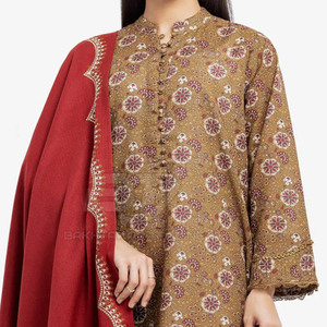 Traje Casual Pakistaní de 3 Piezas de Primera Calidad Personalizado con Dupatta Estampada para Mujer - Product Image 3