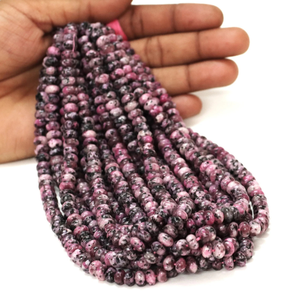 Cuentas de Cuarzo Color Rodonita: Cuentas de Piedras Preciosas Redondas AAA de 7-8 mm, Hilo de 15 Pulgadas - Product Image 1
