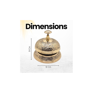 Cloche de bureau en laiton vintage floral en relief cloche d'appel en laiton massif pour bureau hôtel et comptoir décor cloche de réception antique - Product Image 3