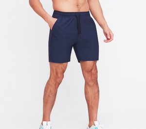 Venta caliente de malla con bolsillos con cremallera de poliéster para hombre corriendo deportes de compresión pantalones cortos atléticos - Product Image 3