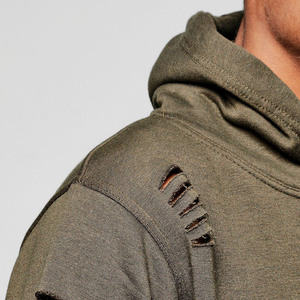 Custom Made High Quality <b>Distressed</b> Men's Winter Tracksuit Street Style 100% Cotton Breathable Solid OEM Bulk Fleece Elastic - Product Image 5