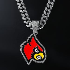 Pendentif oiseau rouge de haute qualité en argent sterling plaqué or 14 carats, style hip-hop tendance, personnalisé, unisexe, bijoux en moissanite - Product Image 2