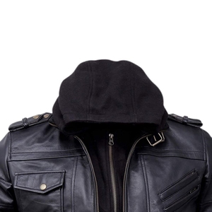 Durable Men's Black Genuine Cow Skin <b>Canvas</b> <b>Jacket</b> Waterproof Breathable Windproof Eco-Friendly High-Performance Interior Winter - Product Image 4