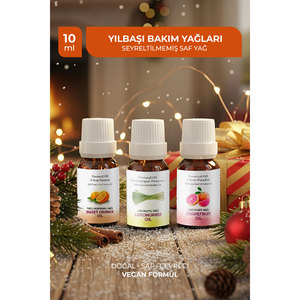 Christmas Gift Set of 10 ml <b>Essential</b> <b>Oils</b>-Sweet <b>Orange</b> Grapefruit Lemongrass for Skin Care Turkey - Product Image 4