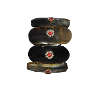 Pulsera Elástica de Resina Pulida Multitonal Estilo Bohemio con Medallones Florales de Cristal Incrustados, Ecológica y Duradera, Regalo para el Día de San Valentín - Product Image 3