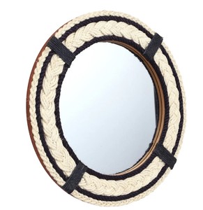 Miroir mural en corde ronde-Miroir en corde de jute nautique, grand miroir mural - Product Image 1