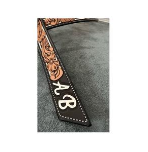 Hot Selling Unisex <b>Alphabetic</b> Design Floral Tooled Leather Belts <b>Beaded</b> Belts Fancy Buckle Customized by Manufacturers Wholesale - Product Image 3